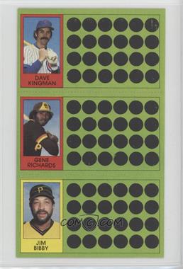 1981 Topps Baseball Scratch-Off - [Base] #69-86-105 - Dave Kingman, Gene Richards, Jim Bibby