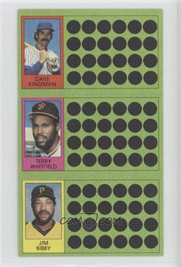 1981 Topps Baseball Scratch-Off - [Base] #69-87-105 - Dave Kingman, Terry Whitfield, Jim Bibby