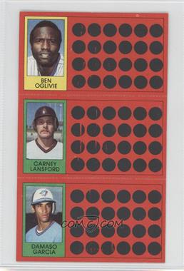 1981 Topps Baseball Scratch-Off - [Base] #7-25-42 - Ben Oglivie, Carney Lansford, Damaso Garcia