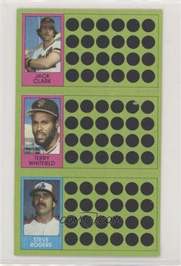 1981 Topps Baseball Scratch-Off - [Base] #70-87-106 - Jack Clark, Terry Whitfield, Steve Rogers