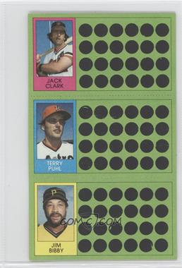 1981 Topps Baseball Scratch-Off - [Base] #70-88-105 - Jack Clark, Terry Puhl, Jim Bibby