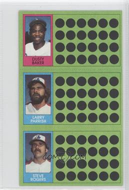 1981 Topps Baseball Scratch-Off - [Base] #71-89-106 - Dusty Baker, Larry Parrish, Steve Rogers