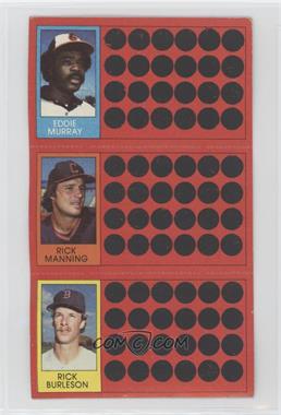 1981 Topps Baseball Scratch-Off - [Base] #9-19-37 - Eddie Murray, Rick Manning, Rick Burleson [Poor to Fair]