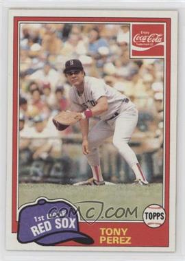 1981 Topps Coca-Cola Team Sets - Boston Red Sox #8 - Tony Perez