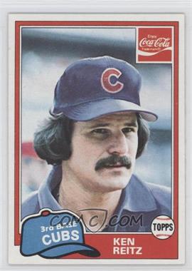 1981 Topps Coca-Cola Team Sets - Chicago Cubs #7 - Ken Reitz