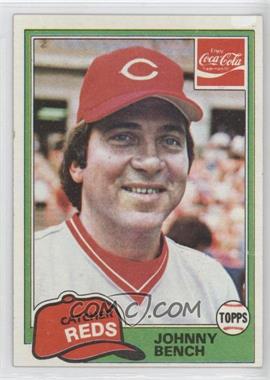 1981 Topps Coca-Cola Team Sets - Cincinnati Reds #1 - Johnny Bench