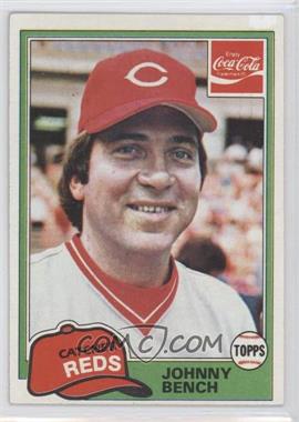1981 Topps Coca-Cola Team Sets - Cincinnati Reds #1 - Johnny Bench