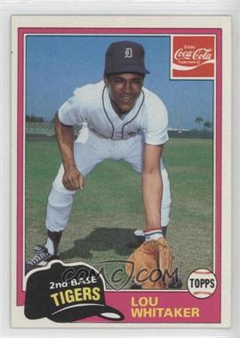 1981 Topps Coca-Cola Team Sets - Detroit Tigers #10 - Lou Whitaker