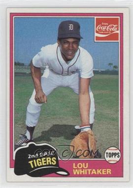 1981 Topps Coca-Cola Team Sets - Detroit Tigers #10 - Lou Whitaker