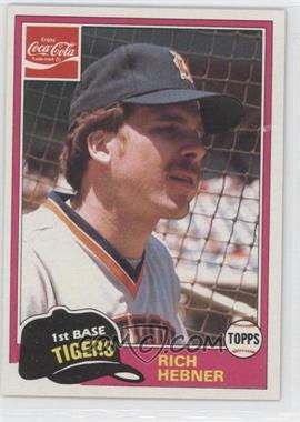 1981 Topps Coca-Cola Team Sets - Detroit Tigers #3 - Richie Hebner