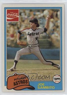 1981 Topps Coca-Cola Team Sets - Houston Astros #10 - Joe Sambito