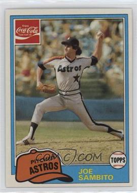 1981 Topps Coca-Cola Team Sets - Houston Astros #10 - Joe Sambito