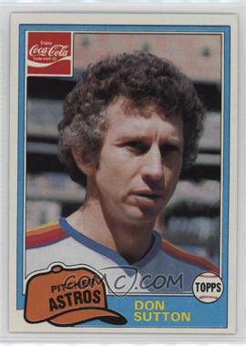 1981 Topps Coca-Cola Team Sets - Houston Astros #11 - Don Sutton