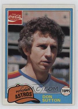 1981 Topps Coca-Cola Team Sets - Houston Astros #11 - Don Sutton