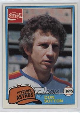 1981 Topps Coca-Cola Team Sets - Houston Astros #11 - Don Sutton