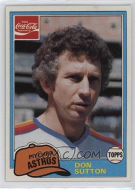 1981 Topps Coca-Cola Team Sets - Houston Astros #11 - Don Sutton