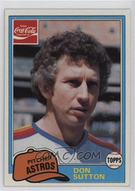 1981 Topps Coca-Cola Team Sets - Houston Astros #11 - Don Sutton