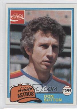 1981 Topps Coca-Cola Team Sets - Houston Astros #11 - Don Sutton