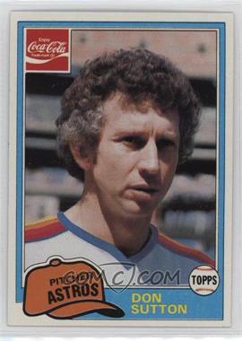 1981 Topps Coca-Cola Team Sets - Houston Astros #11 - Don Sutton