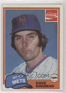 1981 Topps Coca-Cola Team Sets - New York Mets #3 - Dave Kingman