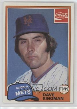 1981 Topps Coca-Cola Team Sets - New York Mets #3 - Dave Kingman