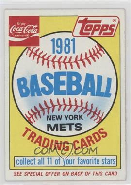 1981 Topps Coca-Cola Team Sets - New York Mets #HEAD - New York Mets Team