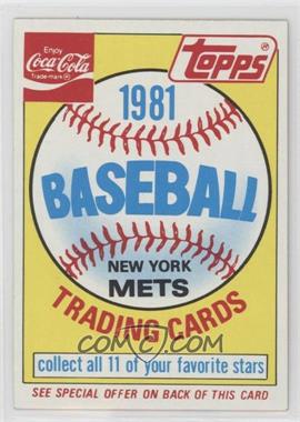 1981 Topps Coca-Cola Team Sets - New York Mets #HEAD - New York Mets Team