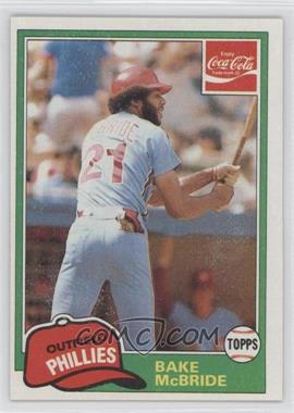 1981 Topps Coca-Cola Team Sets - Philadelphia Phillies #6 - Bake McBride