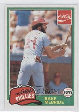 1981 Topps Coca-Cola Team Sets - Philadelphia Phillies #6 - Bake McBride