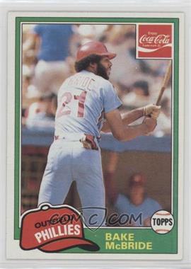 1981 Topps Coca-Cola Team Sets - Philadelphia Phillies #6 - Bake McBride