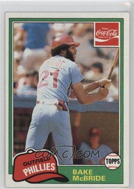 1981 Topps Coca-Cola Team Sets - Philadelphia Phillies #6 - Bake McBride