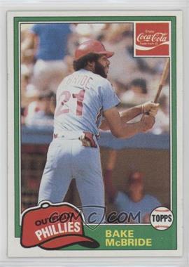 1981 Topps Coca-Cola Team Sets - Philadelphia Phillies #6 - Bake McBride