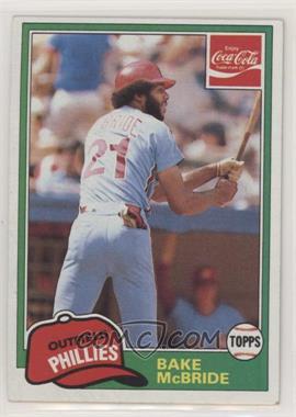 1981 Topps Coca-Cola Team Sets - Philadelphia Phillies #6 - Bake McBride