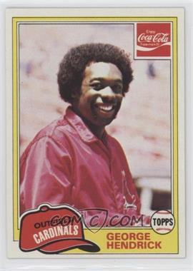 1981 Topps Coca-Cola Team Sets - St. Louis Cardinals #2 - George Hendrick