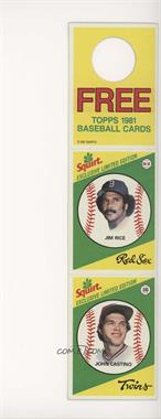 1981 Topps Squirt Exclusive Limited Edition - [Base] - Complete Hanger Panel #7-29 - Jim Rice, John Castino