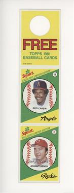 1981 Topps Squirt Exclusive Limited Edition - [Base] - Complete Hanger Panel #9-20 - Rod Carew, Johnny Bench