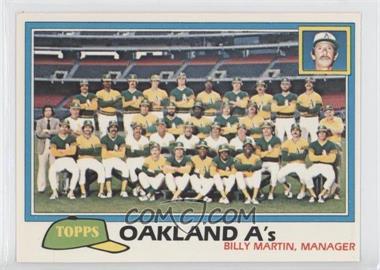 1981 Topps Team Checklists Sheet - Cut Singles #671 - Oakland A's