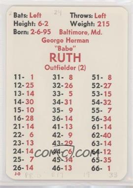 1982 APBA Baseball 1924 Season - [Base] #_BARU - Babe Ruth [Poor to Fair]