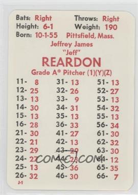 1982 APBA Baseball 1981 Season - [Base] #_JERE.1 - Jeff Reardon