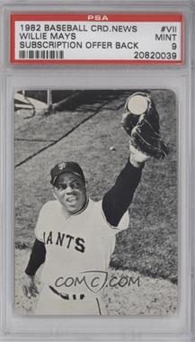 1982 Baseball Card News - [Base] - Offer Back #7 - Willie Mays [PSA 9 MINT]