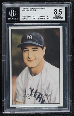 1982 Big League Collectibles Diamond Classics - [Base] #35 - Lou Gehrig [BGS 8.5 NM‑MT+]