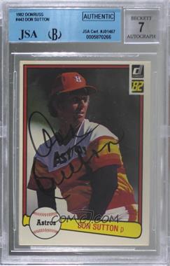 1982 Donruss - [Base] #443 - Don Sutton [JSA Certified Encased by BGS]