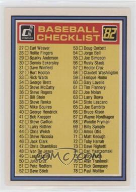 1982 Donruss - Checklists #_CHEC.1 - Checklist (27-130)