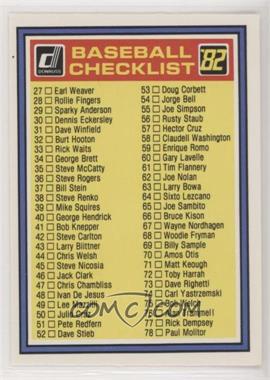 1982 Donruss - Checklists #_CHEC.1 - Checklist (27-130)