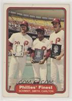 Mike Schmidt, Lonnie Smith, Steve Carlton [EX to NM]