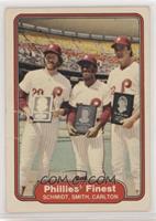 Mike Schmidt, Lonnie Smith, Steve Carlton [Good to VG‑EX]