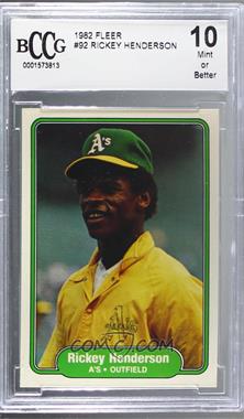 1982 Fleer - [Base] #92 - Rickey Henderson [BCCG 10 Mint or Better]