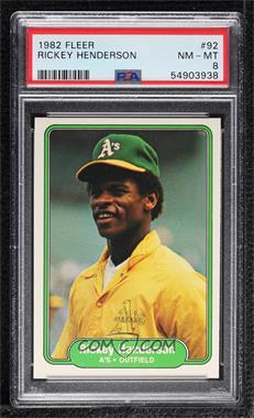 1982 Fleer - [Base] #92 - Rickey Henderson [PSA 8 NM‑MT]