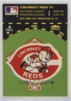 Cincinnati Reds Logo/Stat Line (on baseball diamond)