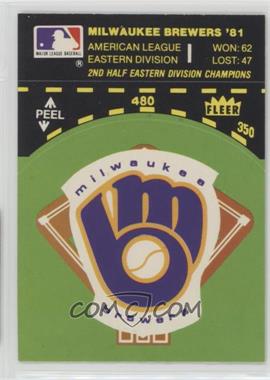 1982 Fleer - Team Stickers Inserts #_MIBR.3 - Milwaukee Brewers Logo/Stat Line (1981 Stats Front;Ouzzoe Back)